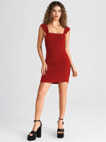 Vestido de cuello cuadrado de mujer con temperamento y falda corta - details 6