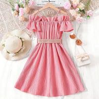 Vestido Casual de Chifón para Niñas Correa de Hombro de Una Línea, Estilo de Princesa para Edades de 8-12 Años - details 14