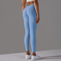 Pantalones de yoga con espalda en V para mujer, leggings sexys para entrenamiento Fiess, gimnasio, correr, cintura alta - details 54