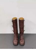 Tacones altos con punta cuadrada y suela gruesa hasta la rodilla para mujer, botas largas con cremallera lateral - details 5