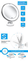 LZ1217 Espejo de Maquillaje Iluminado 10x - Montado en la Pared, Aumentador para Ducha, Ventosa Potente, Espejo LED con Iluminación y Brillo en Tres Colores, Rotación de 360°, Ideal para Afeitado, Depilación y Recorte de Cejas, Redondo. - details 3