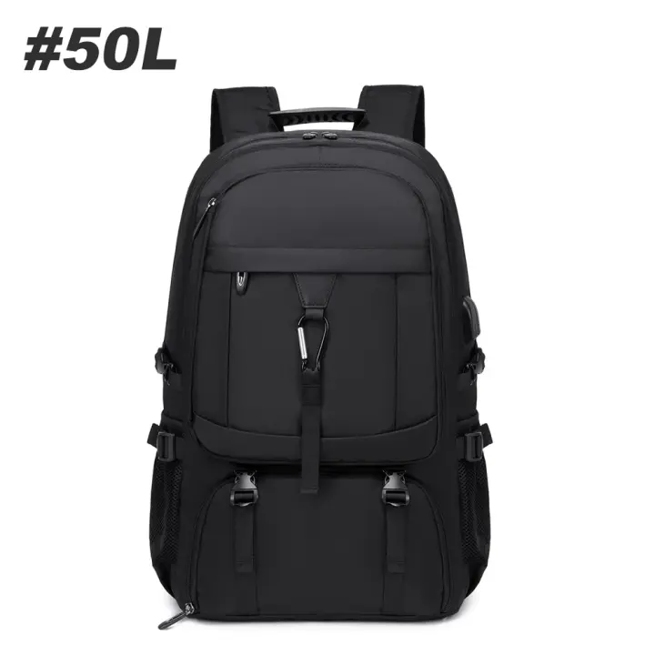 Mochila grande de viaje de 50L/80L, mochila de mano, ajuste duradero para computadora portátil de 17-18 pulgadas para hombres y mujeres, bolsa para zapatos de avión para senderismo - 1