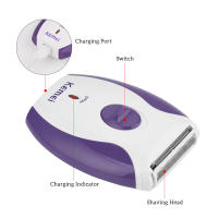 Kemei-afeitadora recargable 280R para mujer, afeitadora Facial, corporal, pierna, brazo, Bikini, espalda, cuello, recortadora eléctrica, depilación portátil, maquinilla de afeitar indolora - details 3