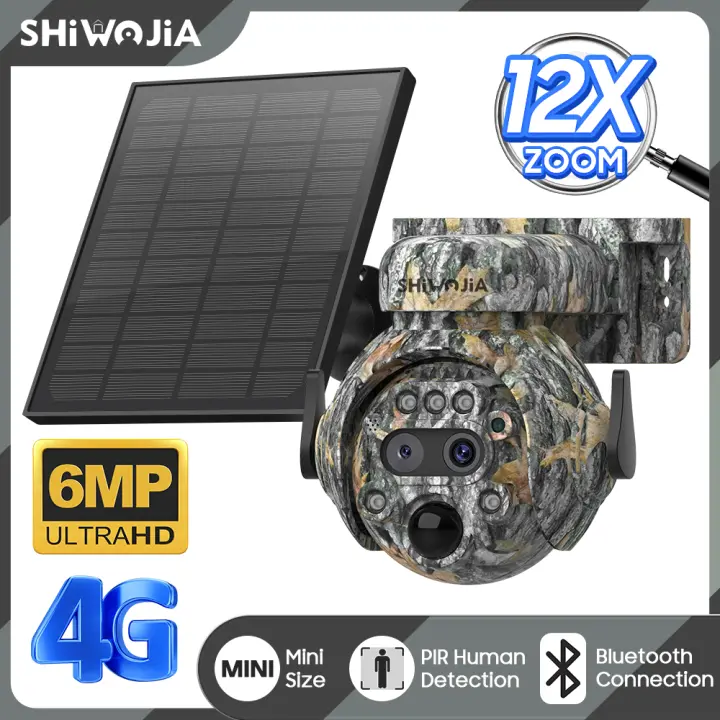 Cámara Solar de 4K 8MP SHIWOJIA WIFI, Monitorización de Animales, Vista de 360° al Aire Libre - 1