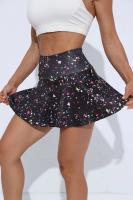 Una popular falda deportiva estampada de cintura alta para mujeres activas: adecuada para todas las estaciones, cómoda, falda deportiva de poliéster, - details 2