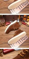 Botas de cuero de alta gama para hombre, zapatos altos de cuero esmerilado de piel de vaca pura - details 14