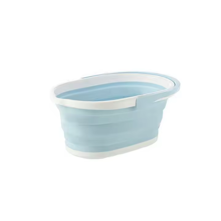 Cubo de agua plegable azul para limpieza al aire libre, cubo de plástico para almacenamiento de ropa, accesorios de clasificación de restos, 1 piezas - 1