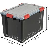 Cajas de Almacenamiento de Plástico Herméticas de 70L Tapa y Cierres a Presión - details 7