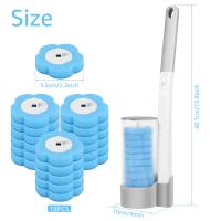Cepillo de baño desechable mango largo Kit de herramientas de limpieza de Wc montado en la pared con cabezal de cepillo reemplazable accesorios de baño. - details 0