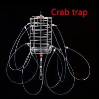 Herramienta de captura de 8 anillos, trampa de acero inoxidable duradera para cangrejo, jaula de nailon para peces, alimentador para cangrejo, langosta, camarón, cangrejo - details 3