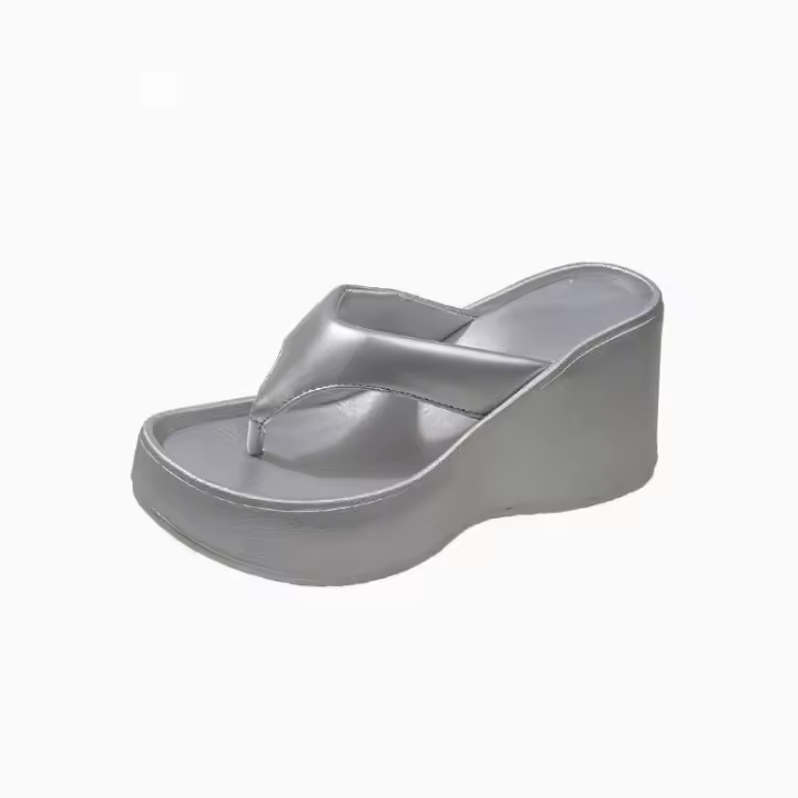 Chanclas de tacón alto con suela gruesa para mujer, sandalias de moda estilo coreano para exteriores, verano 2025 para mujer - 1