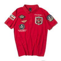 2024ss vintage us size top gun polo camisa hombres marcas de ropa verano bordado manga corta militar fuerza aérea ejército - details 2