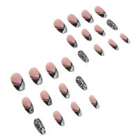 Uñas de ballet cortas de leopardo plateado sin olor, que no se decoloran, resultados profesionales para la belleza - details 0