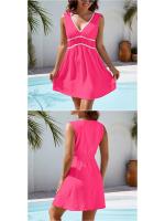 Vestido de mujer 25 primavera y verano nuevo vestido reductor de cintura sin mangas con cuello en V informal cómodo - details 4