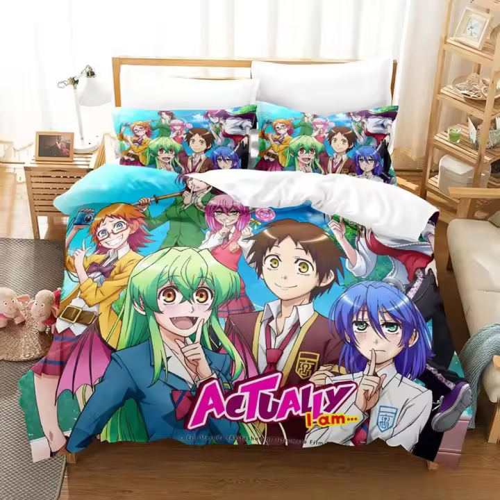 Juego de Ropa de Cama de Anime Kawaii 3D Conjunto de Cama para Adultos y Niños con Diseño de Vampiro Poliéster para Dormitorio - 1