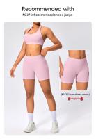 Sujetador deportivo de estilo europeo y americano con cuello halter, alta elasticidad, nylon mate, gran espalda abierta, top de yoga para mujeres - details 5