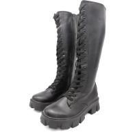 Calzados soraia, Botas altas militares de piel sintética con cordones y cremallera, impermeables al agua, moda otoño e invierno, botas militares cómodas, botas altas planas con plataforma, Botas con suela gruesa - details 2