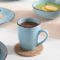 VANCASSO-vajilla de cerámica de la serie MODA, juego de vajilla de gres azul con plato de cena, plato de postre, cuencos y tazas, 16 piezas - details 9