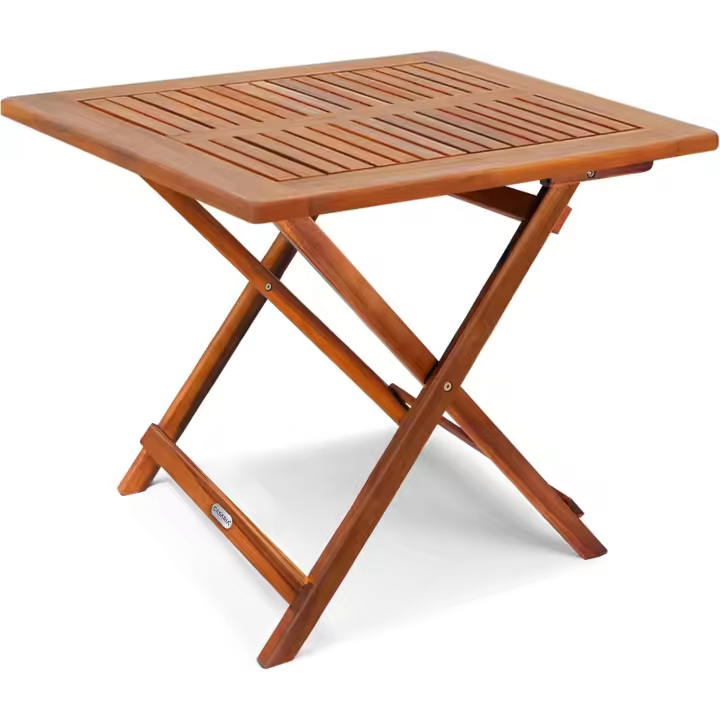Mesa Plegable de Madera de Acacia 70x70cm Mesita de Jardín Mesa Portátil Exterior Balcón - 1