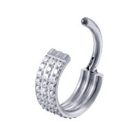 Piercing de titanio G23 con bisagras para mujer, aros de piedra cz para nariz, cartílago de la oreja, tragus, pendientes de hélice, piercing, joyería para el cuerpo - details 8