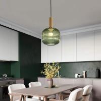 Lámpara colgante de vidrio,Lámpara colgante de vidrio Verde y enchufe dorado Lámpara de techo Candelabro - details 2