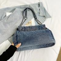 Bolso de hombro versátil y elegante de moda 2015 con correa de cadena - Casual, azul y blanco, gran capacidad, correa fija, forro de poliéster, bolso de mano - details 16
