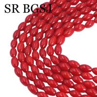 5x9mm blanco rojo rosa Olivary arroz Natural mar bambú Coral suelto DIY hallazgos fabricación de joyas cuentas de semillas hebra 15" - details 3