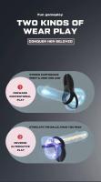 Empaque privado Sexy 2 en 1 Anillo inalámbrico Vibrador con control remoto Funda de silicona de estimulación Juguete adulto para parejas - details 8