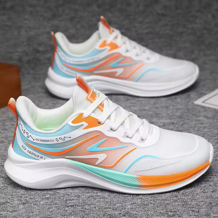 Nueva tendencia de moda, zapatos versátiles para correr, zapatos pegajosos y geniales, zapatos deportivos iguales para hombres y mujeres, zapatos casuales transpirables de malla de seda de hielo. - 1