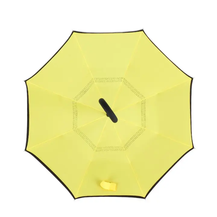 Paraguas invertido resistente al viento de gran tamaño, paraguas tamaño golf, doble capa, mango en C para hombres, mujeres y niñ - 1