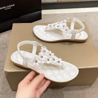 Sandalias de fondo plano impresas en flores para mujeres, sandalias de playa impresas en flores - details 17