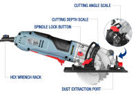 WORKPRO-Minisierra eléctrica circular, herramienta multifuncional con cuchilla TCT y sierra de hoja de diamante, 710W - details 12