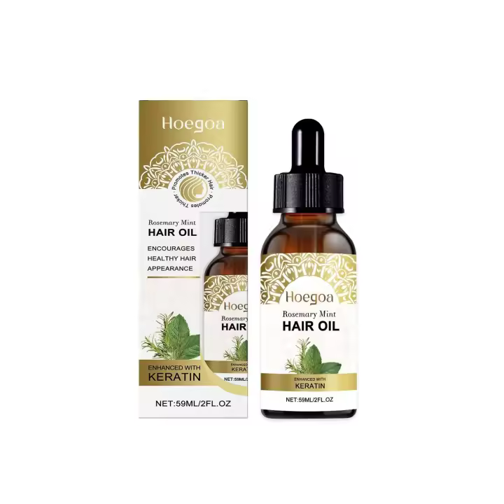 HOEGOA Aceite nutritivo para el cuidado del cabello con esencia de menta y romero - 1