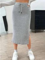 Nueva falda de punto de lana con abertura de longitud media para otoño e invierno, y encaje de cintura alta, adecuada para la moda informal de las mujeres - details 5