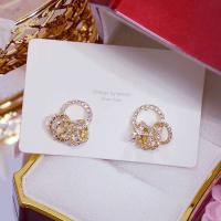 Pendientes redondos coreanos con hebilla femenina súper brillante, elegantes pendientes de circonita AAA de oro real de 14K, regalo de cumpleaños - details 5