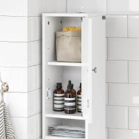 Mueble de Baño de Alto Estante Estanterías con 2 Puertas y Cajón Blanco Tamaño 20x20x180cm - details 4