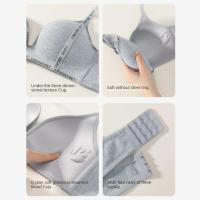 Sujetador con escote en V profundo inalámbrico con letras en inglés, ropa interior push-up ajustada a prueba de golpes, sujetador antiflacidez sin marcas para mujer - details 2