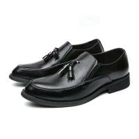 Zapatos formales de negocios a la moda para hombre con borlas, piel de vaca de suela suave, plantillas informales de malla de cuero para primavera y otoño - details 10