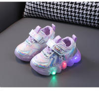 Iluminación niñas zapatillas de deporte de cuero antideslizante suela suave pequeña niña de dibujos animados princesa zapatos de suela suave antideslizante niño zapatos de bebé - details 10