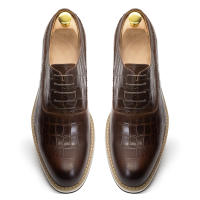 Zapatos de hombre hechos a mano de cuero vacuno estilo británico, zapatos de plataforma para las cuatro estaciones. - details 6