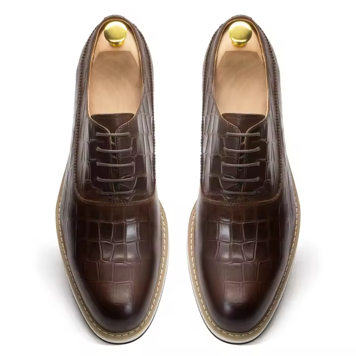 Zapatos de hombre hechos a mano de cuero vacuno estilo británico, zapatos de plataforma para las cuatro estaciones. - 1