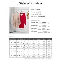 Vestido de manga larga para mujer, elegante color sólido, de moda, suelto, informal, barato - details 0