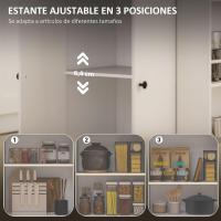 Cocina con Ruedas Carrito de Cocina Mueble Auxiliar de Cocina con 2 Puertas Cajón Especiero de 3 Niveles Toallero y Estante Ajustable 82x38x86,5 cm Blanco - details 3