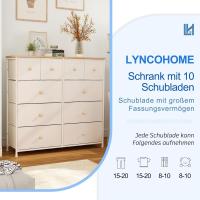con 10 cajones de tela, cómoda para dormitorio, mueble de almacenamiento, muebles de dormitorio, cómoda para cocina, oficina, pasillo, mueble para TV con cajones - details 12