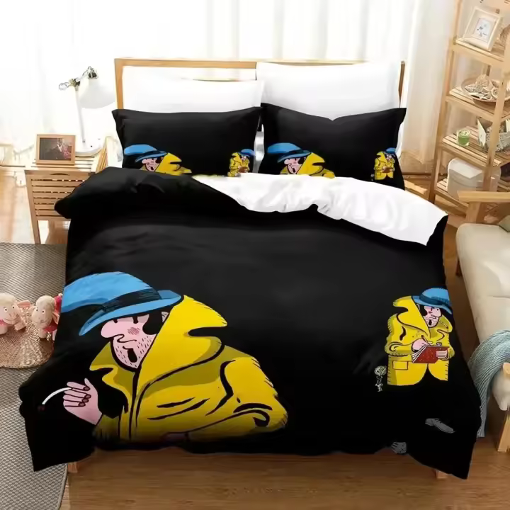 Juego de Cama de Detective de Clown Anime Funda de Edredón, Funda de Almohada, Agasalte para Rey, Reina, Niños, Adultos Tamaño de Cama Grande - 1