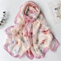 Pañuelo con estampado de rayas de cebra naranja para mujer, pañuelo elegante de gasa para playa, protector solar, Hijab fino de 50x160CM - details 0