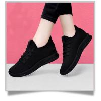 Zapatillas de plataforma antideslizantes transpirables para mujer, zapatos informales coreanos para correr, zapatillas negras - details 5