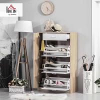 Mueble Zapatero de 3 Puertas para 18-27 Pares de Zapatos Zapatero Moderno con Cajón y Puerta para Salón Entrada Dormitorio 84x30x132 cm Natural - details 1