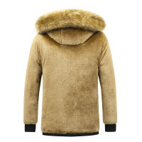 Chaqueta gruesa de lana a prueba de viento para hombre, abrigo de Parka con Cuello de piel con capucha, chaqueta informal clásica, invierno, 2024 - details 7
