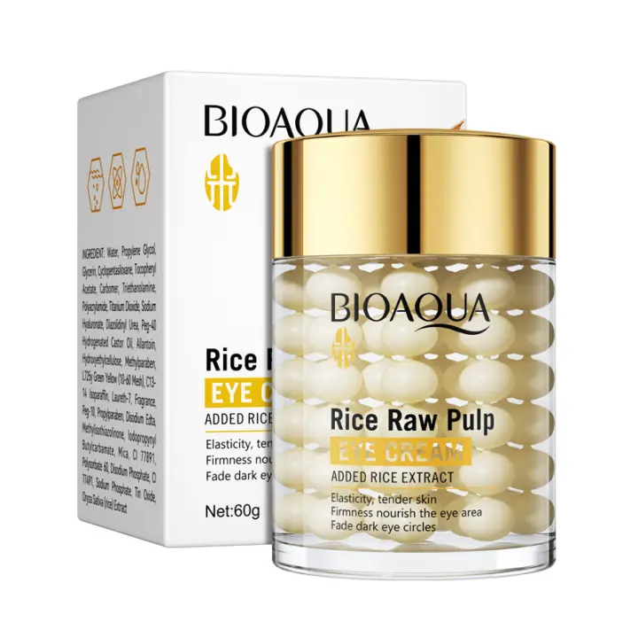 Crema Facial de Alimentos Crudos de Arroz Blanco BIOAQUA Hidratante, Iluminador, Reafirmante - 1